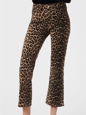 Mavi Leopard-Print Cropped Pants in Tan & Black